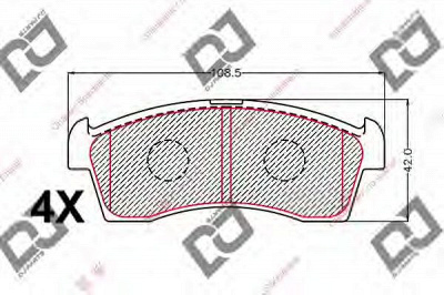 DJ PARTS bp2076 -  Комплект тормозных колодок, дисковый тормоз